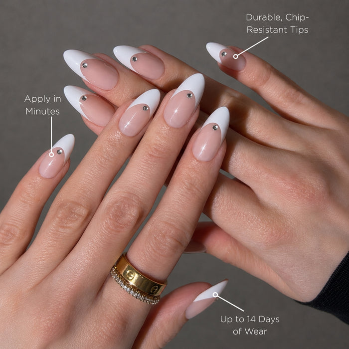 Diamond French Almond Press-On Nails - PaintLab