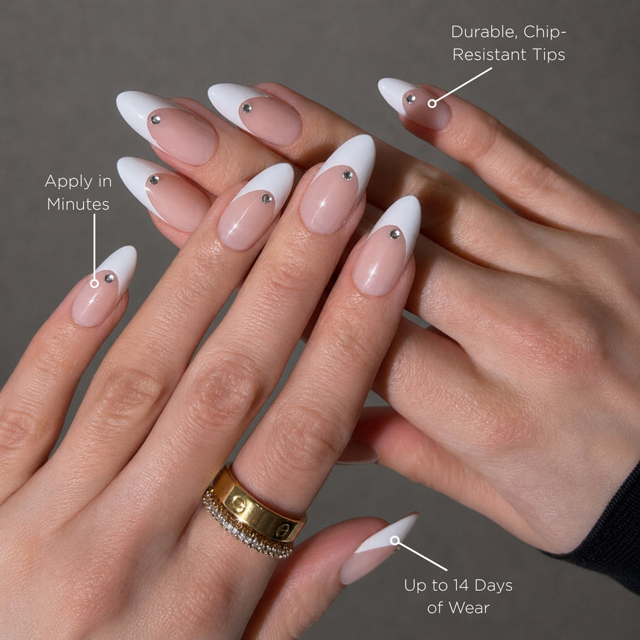 Diamond French Almond Press-On Nails - PaintLab