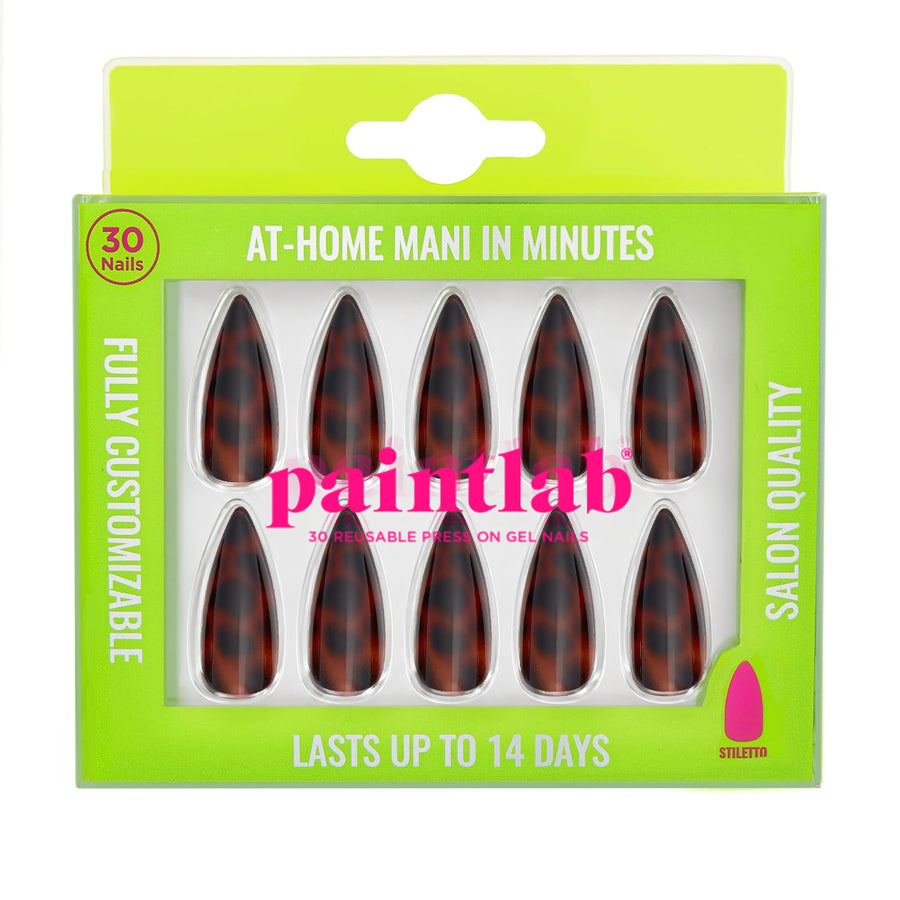 Espresso Tortie Stiletto Press-On Nails