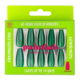 Emerald Moss Sleek Coffin Press-On Nails - PaintLab