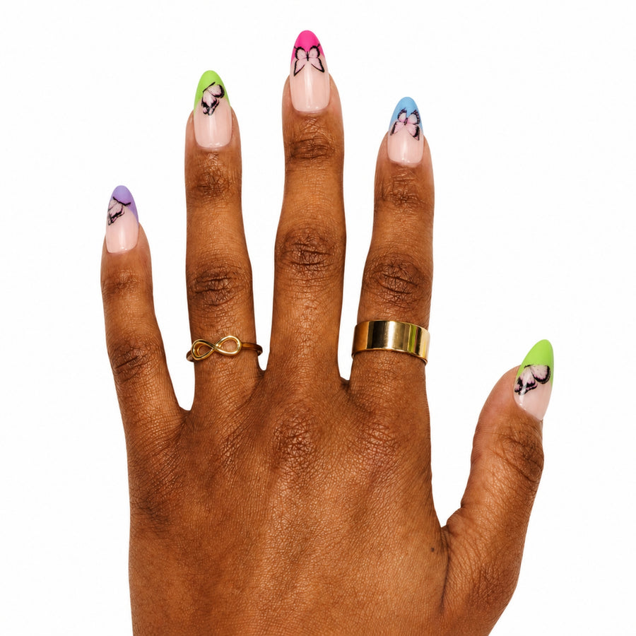 Flutter Almond Press-On Nails - PaintLab