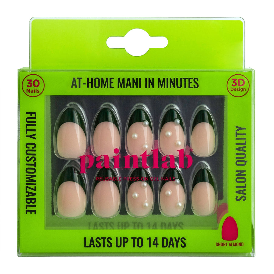 Forest Green Short Almond Press-On Nails - PaintLab