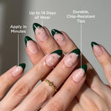 Forest Green Short Almond Press-On Nails - PaintLab