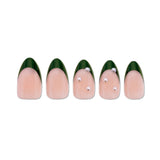Forest Green Short Almond Press-On Nails - PaintLab