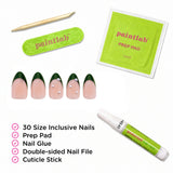 Forest Green Short Almond Press-On Nails - PaintLab