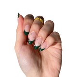 Forest Green Short Almond Press-On Nails - PaintLab