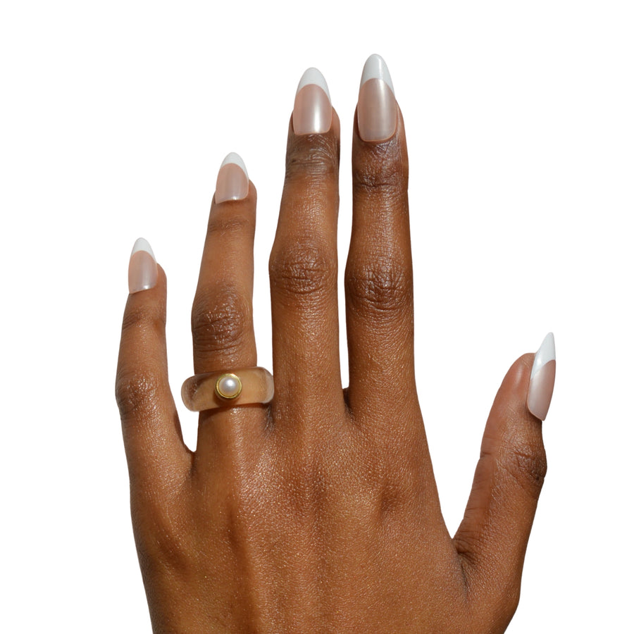 French Chrome Almond Press-On Nails - PaintLab