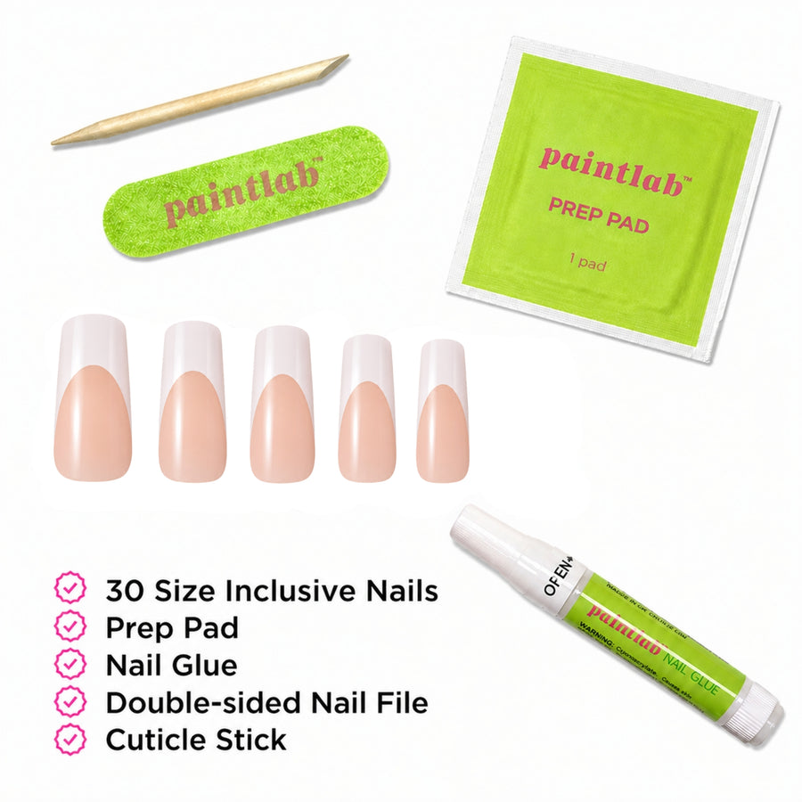 French Chrome Square Press-On Nails - PaintLab