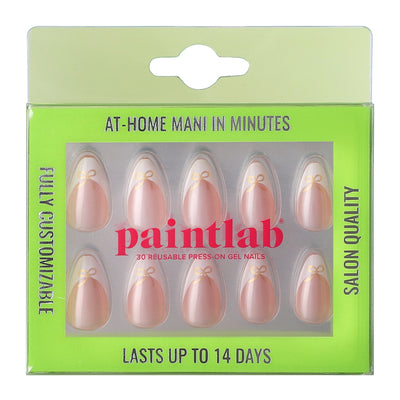 Frenchie Bow Short Almond Press-On Nails - PaintLab
