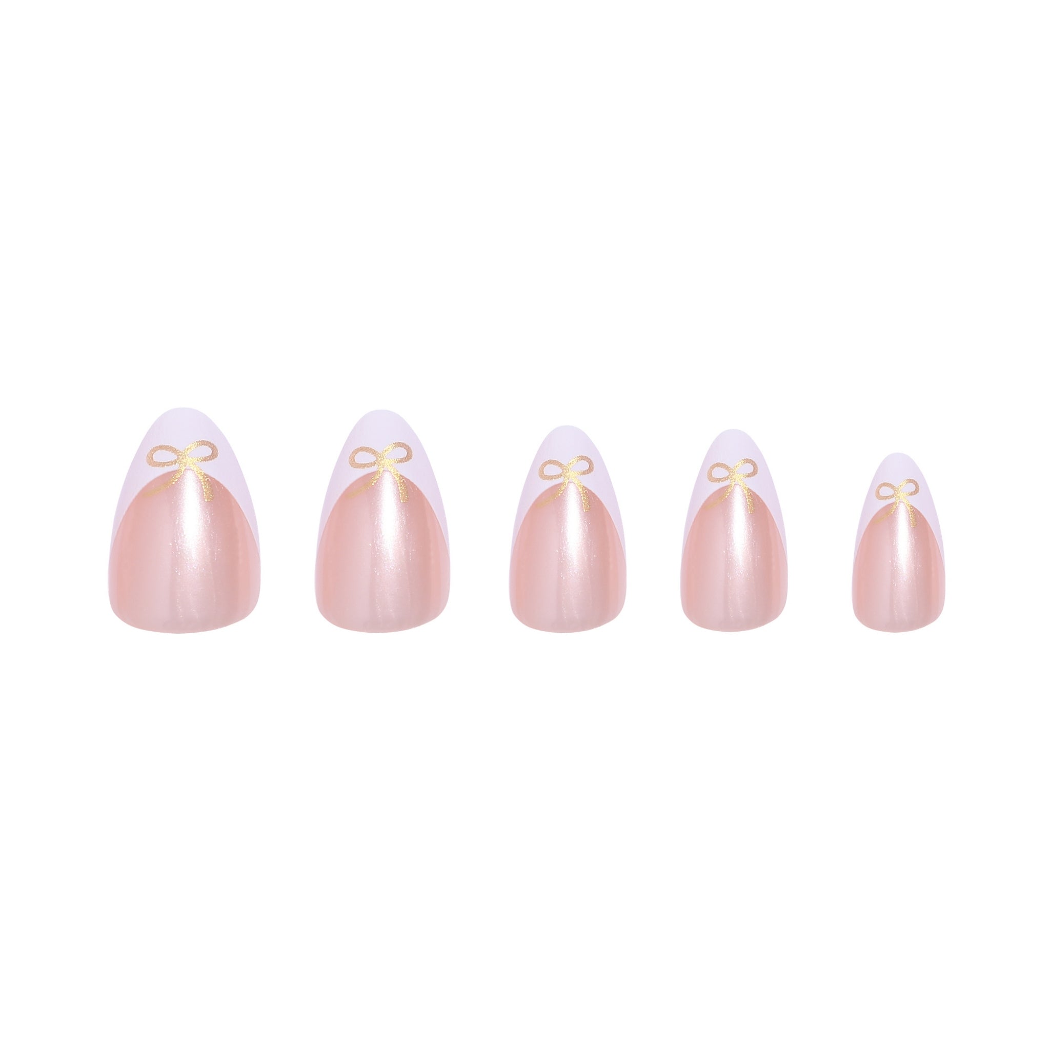Frenchie Bow Short Almond Press-On Nails - PaintLab