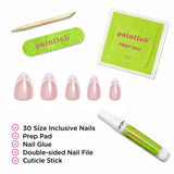 Frenchie Bow Short Almond Press-On Nails - PaintLab