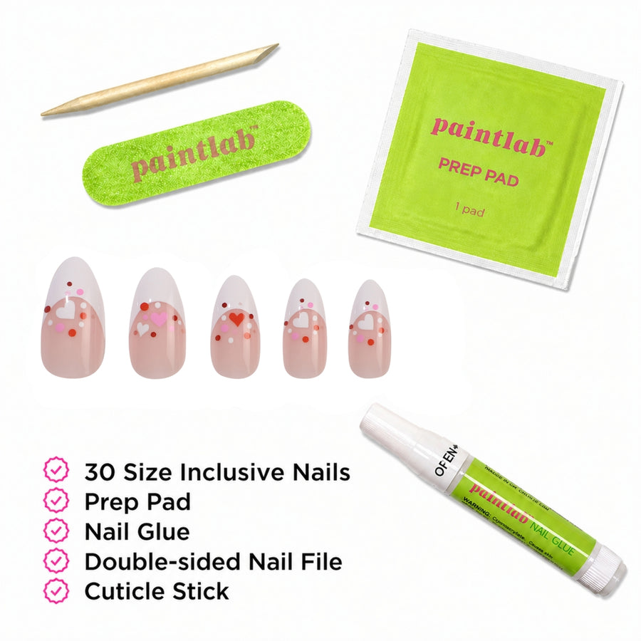 Frenchie Kiss Almond Press-On Nails - PaintLab