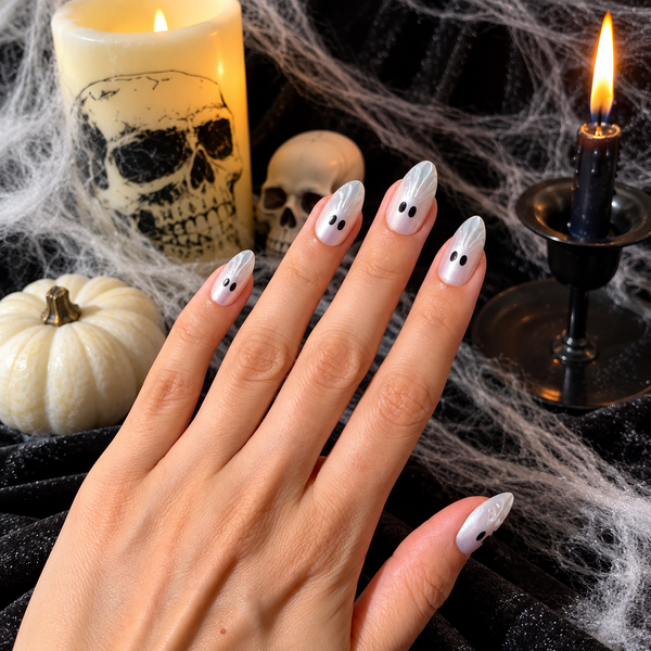 Ghostie Short Almond Press-On Nails - PaintLab