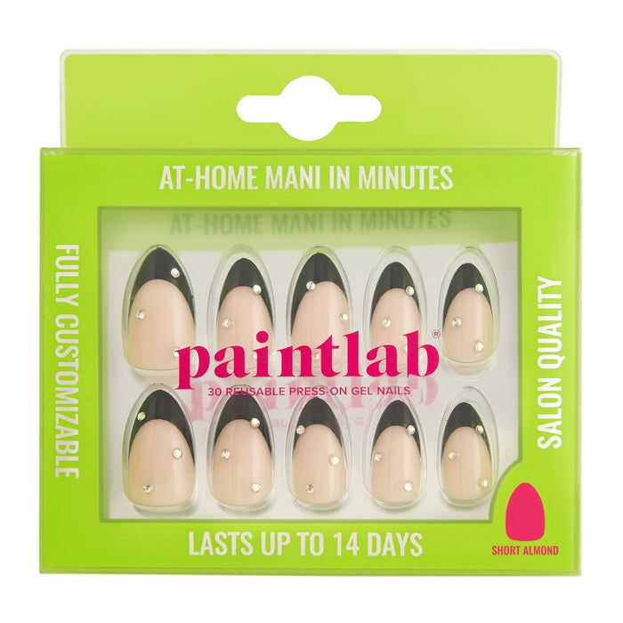 Glam Noir Short Almond Press-On Nails - PaintLab