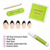 Glam Noir Short Almond Press-On Nails - PaintLab