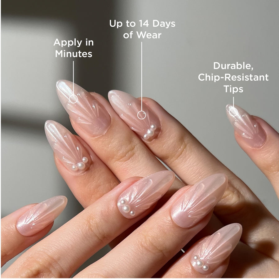 Glazed Seashell Almond Press-On Nails - PaintLab
