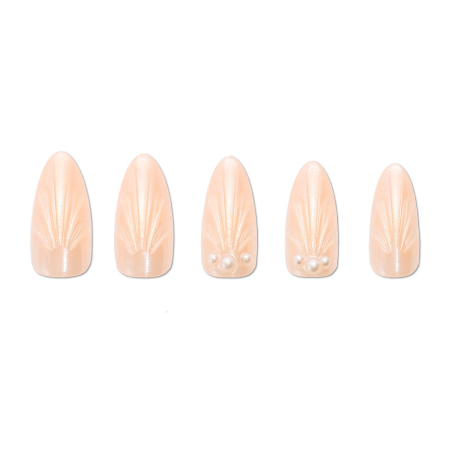 Glazed Seashell Almond Press-On Nails - PaintLab
