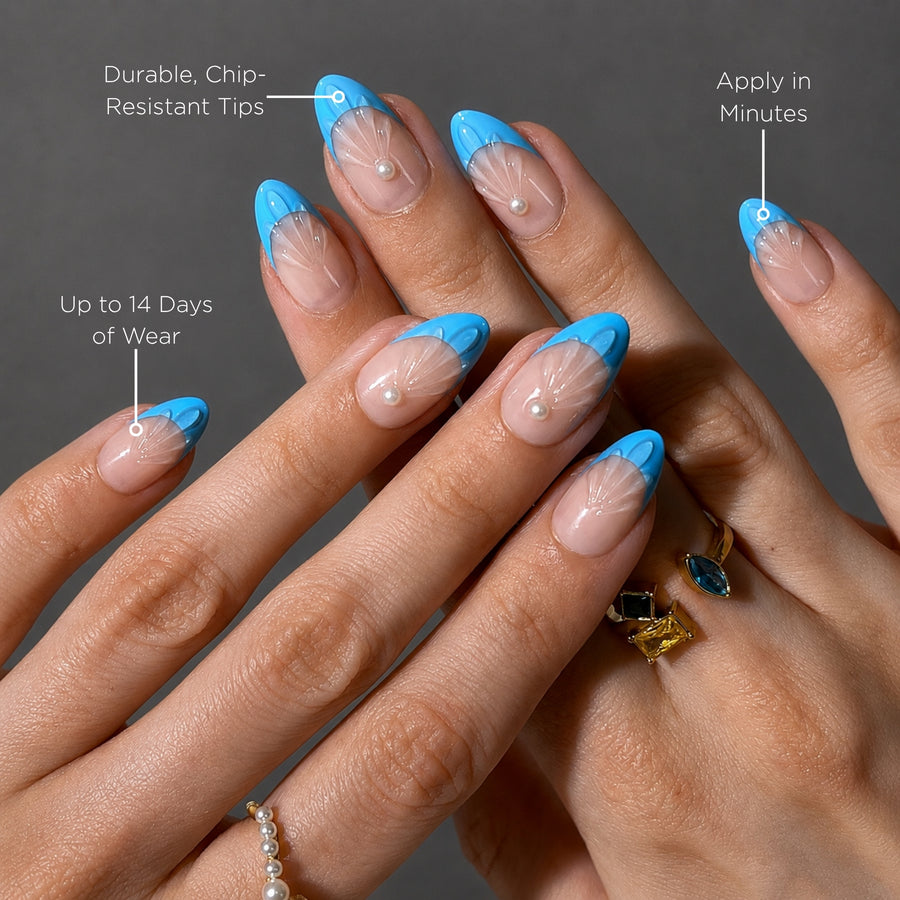 Glittering Mermaid Short Almond Press-On Nails - PaintLab