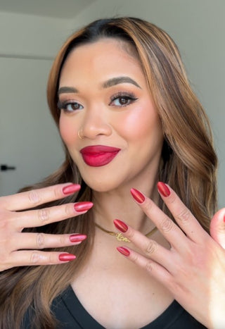 Glitzy Red Press-on Nails