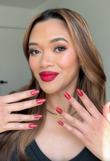 Glitzy Red Press-on Nails - PaintLab