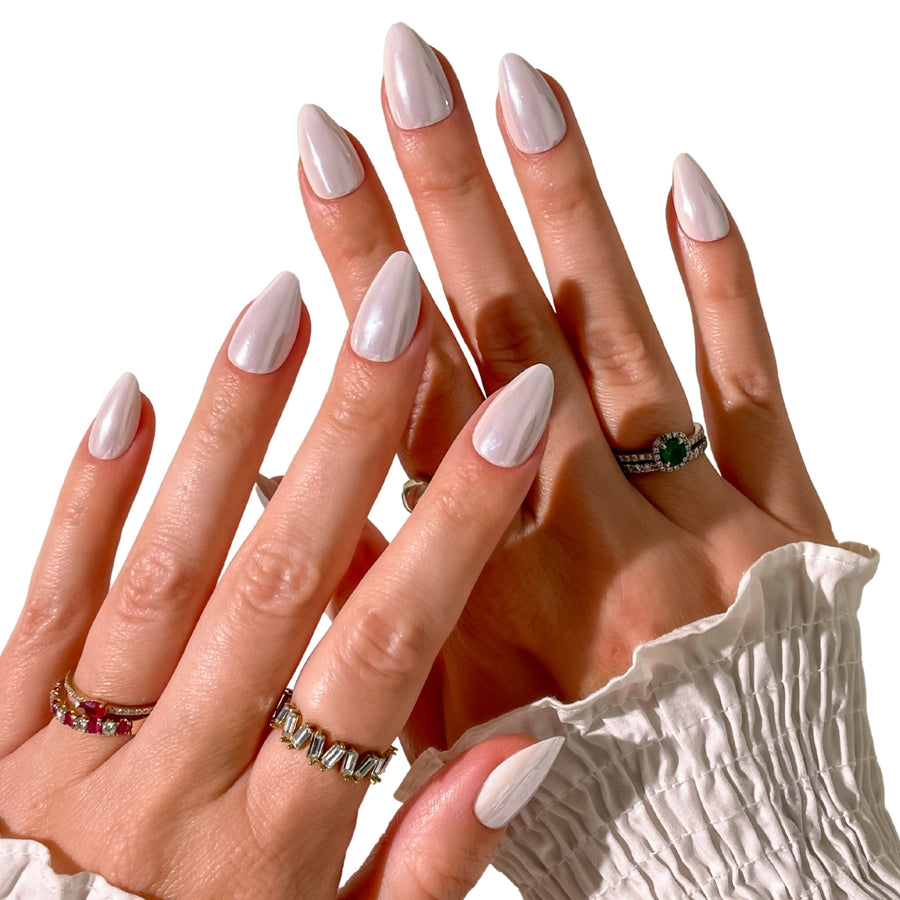 Glossy Glazed Short Almond Press-On Nails - PaintLab