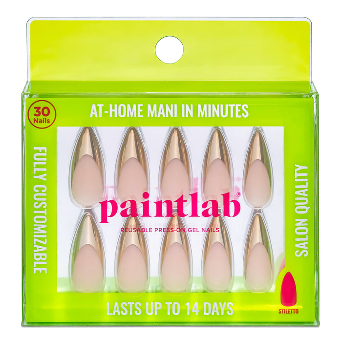 Gold Chrome Stiletto Press-On Nails - PaintLab