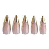 Gold Chrome Stiletto Press-On Nails - PaintLab