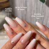 Gradient Nude (With Diamonds) Sleek Coffin Press-On Nails - PaintLab