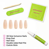 Gradient Nude (With Diamonds) Sleek Coffin Press-On Nails - PaintLab