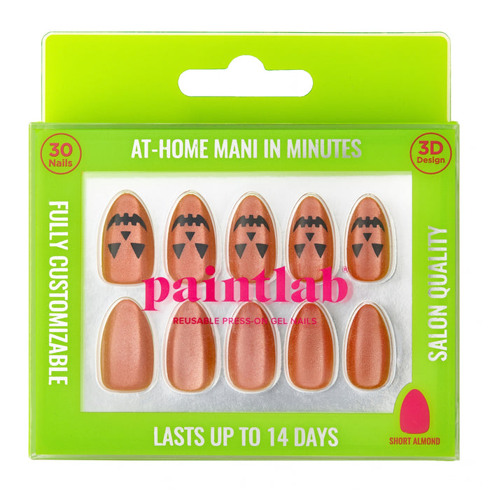 Midnight Ember Short Almond Press-On Nails
