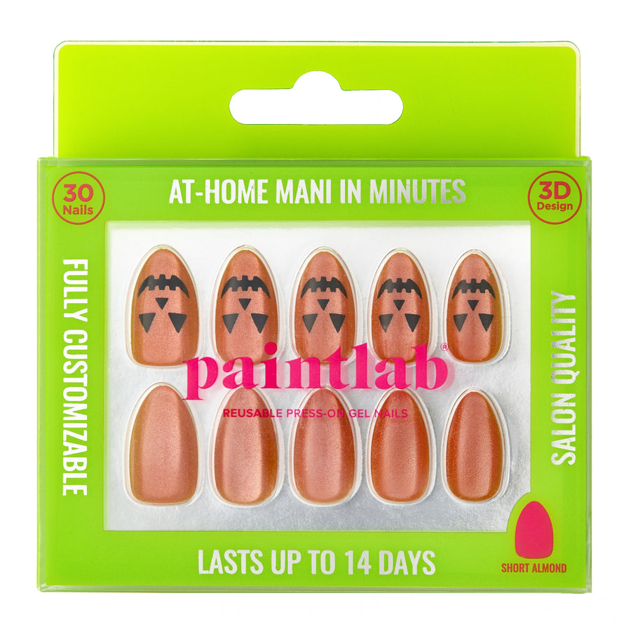 Midnight Ember Short Almond Press-On Nails