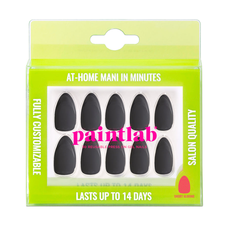Noir Matte Almond Press On Nails