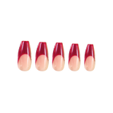 Unboxed Red Chrome Coffin Press-on Nails