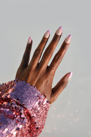 Chrome Pink Tips Press-On Nails