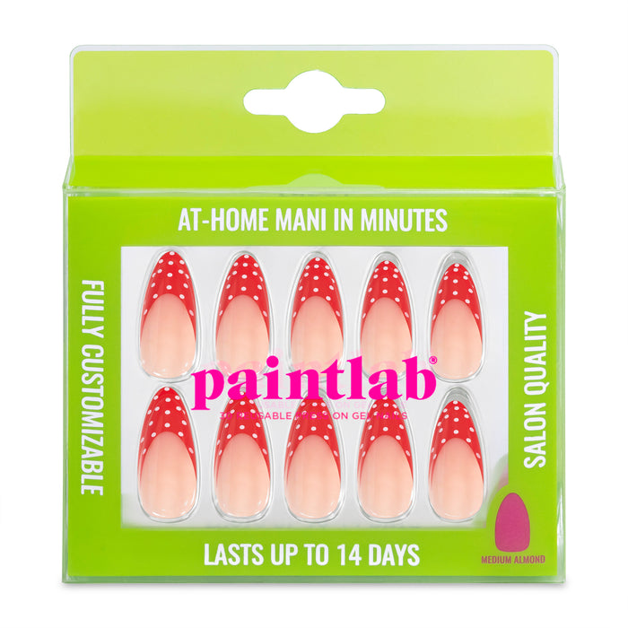 Red Polka Dot Almond Press-On Nails