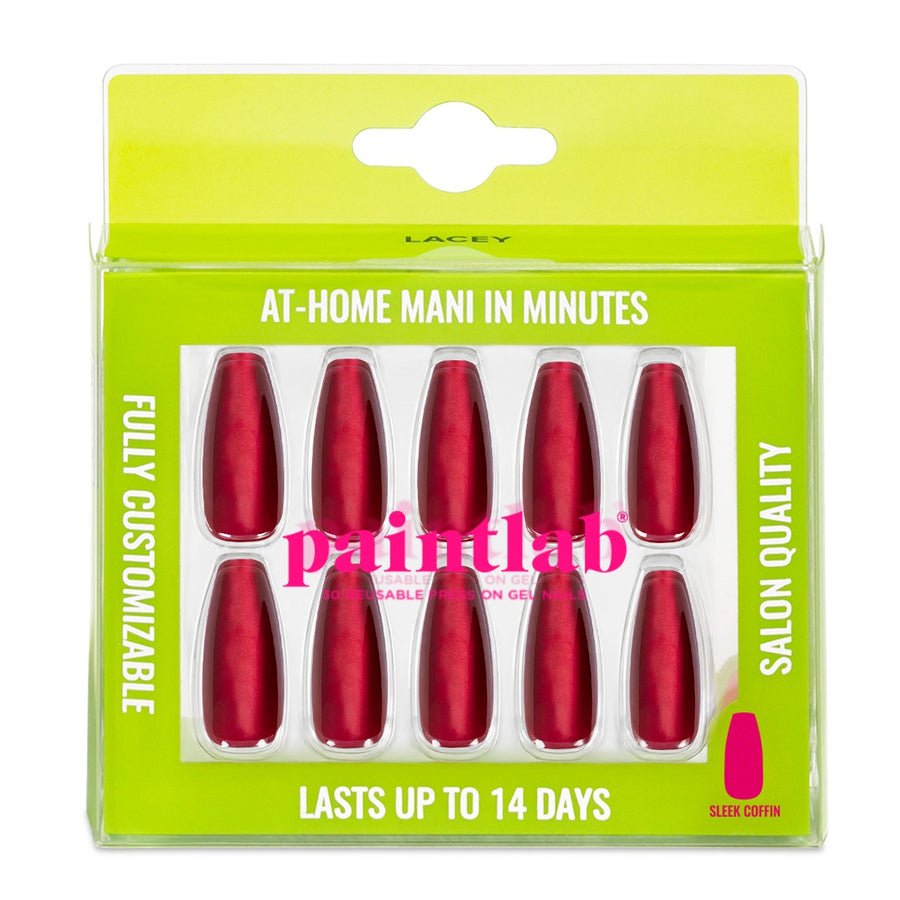 Red Ruby Coffin Sleek Press-On Nails
