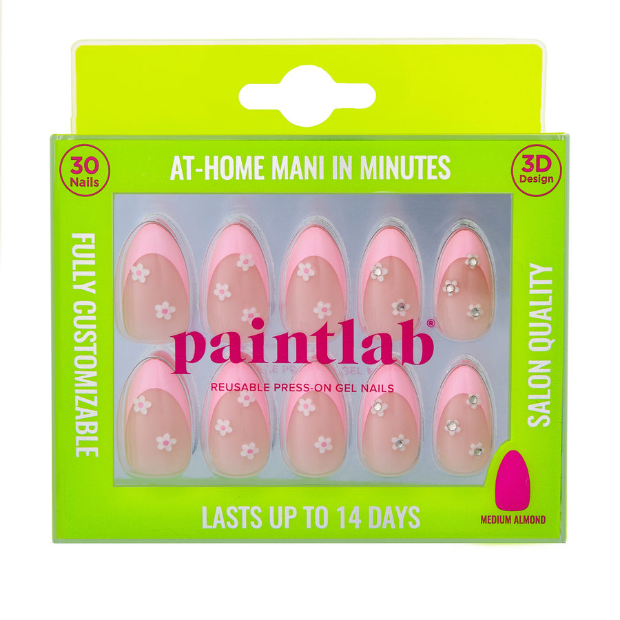 Daisy Glam Short Almond Press-On Nails - PaintLab