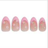 Daisy Glam Short Almond Press-On Nails - PaintLab