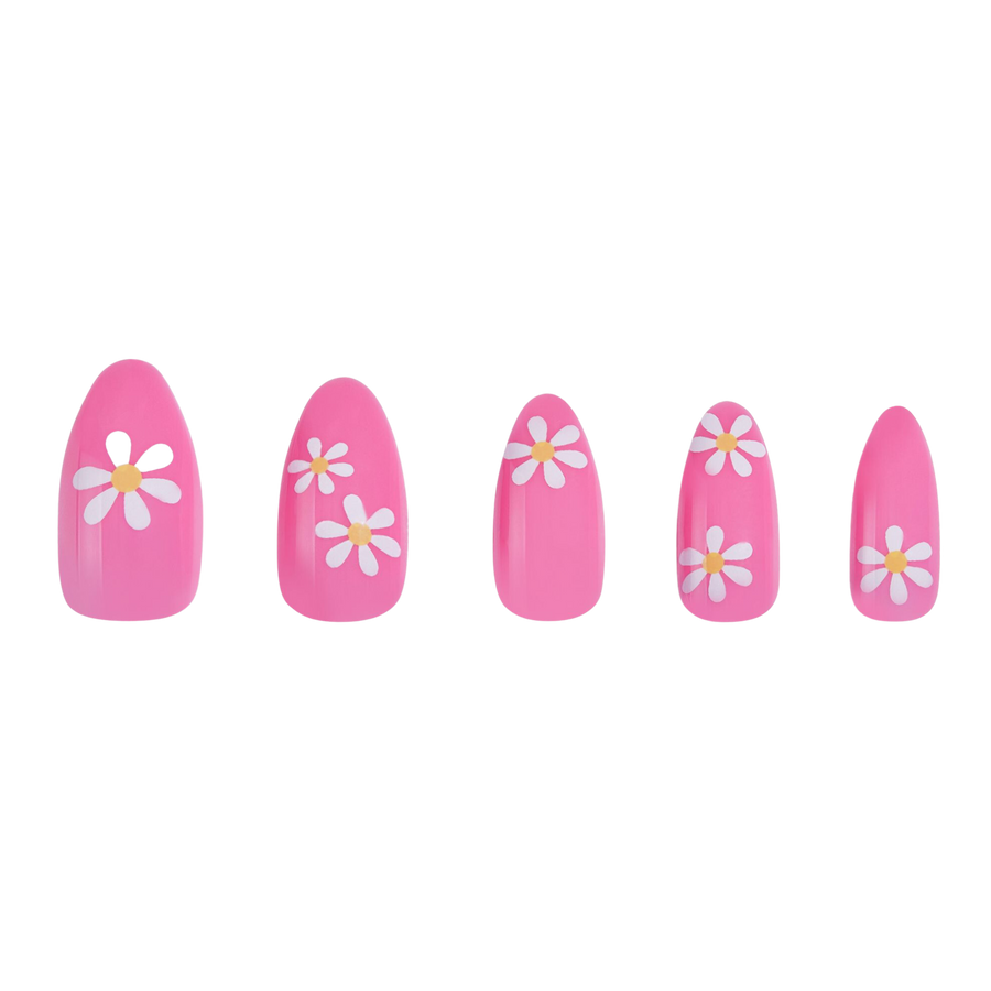 Unboxed Pink Daisy Press-on Nails