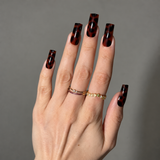 Tortoise Luxe Long Square Press-On Nails - PaintLab