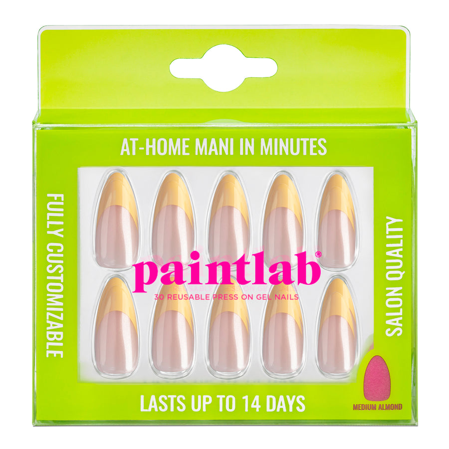 Butter Yellow Chrome Almond Press-On Nails