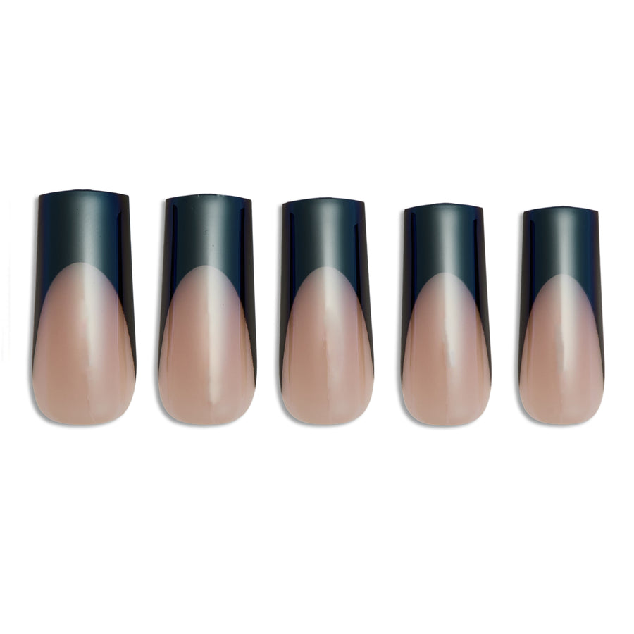 Noir Chrome Square Press-On Nails