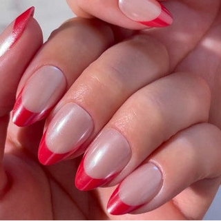 Red Candy Tips Press-on Nails