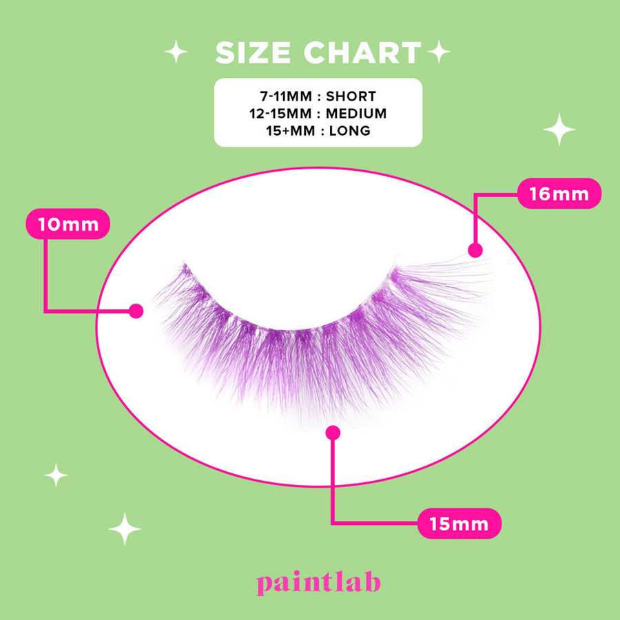 Pure Love Lashes - Fake lashes Size Chart