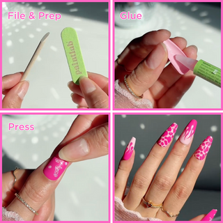 Checkmate Almond Press On Nails