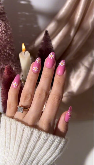 Pink Daisy Press-on Nails