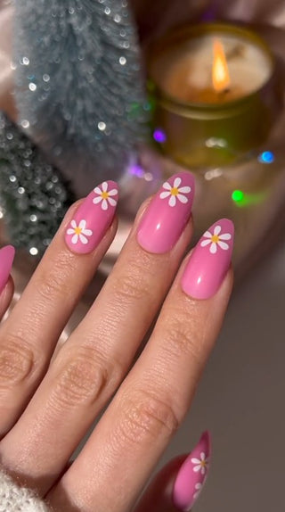 Pink Daisy Press-on Nails