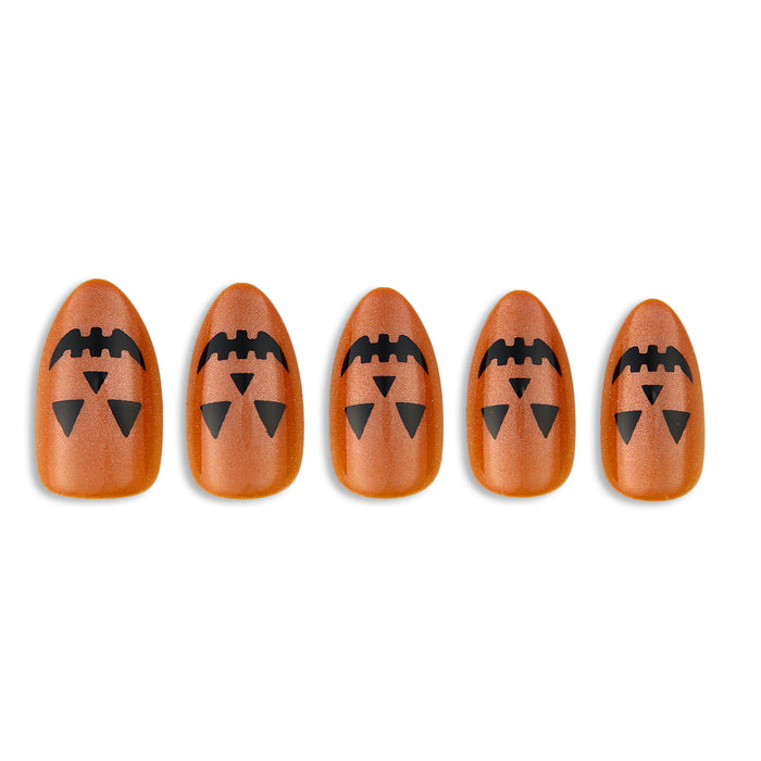 Midnight Ember Short Almond Press-On Nails