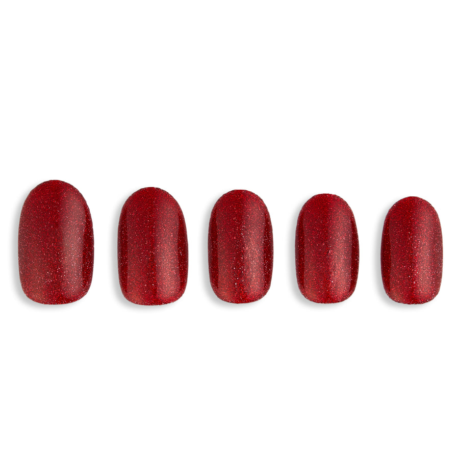 Ruby Rush Short Oval Press-On Nails - PaintLab